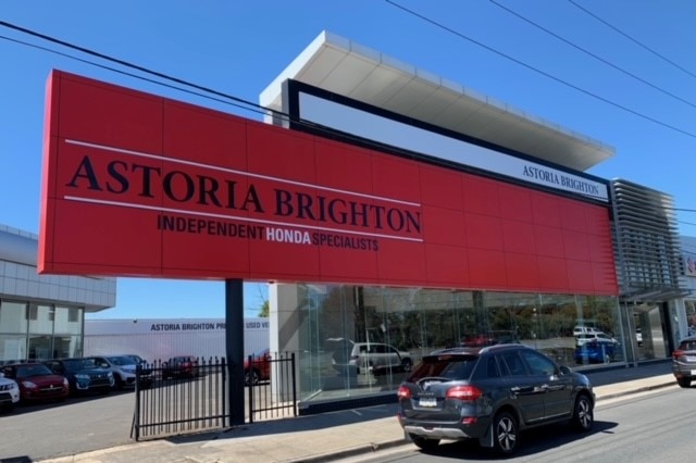 an outside car dealership
