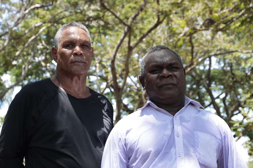 two aboriginal men in a park